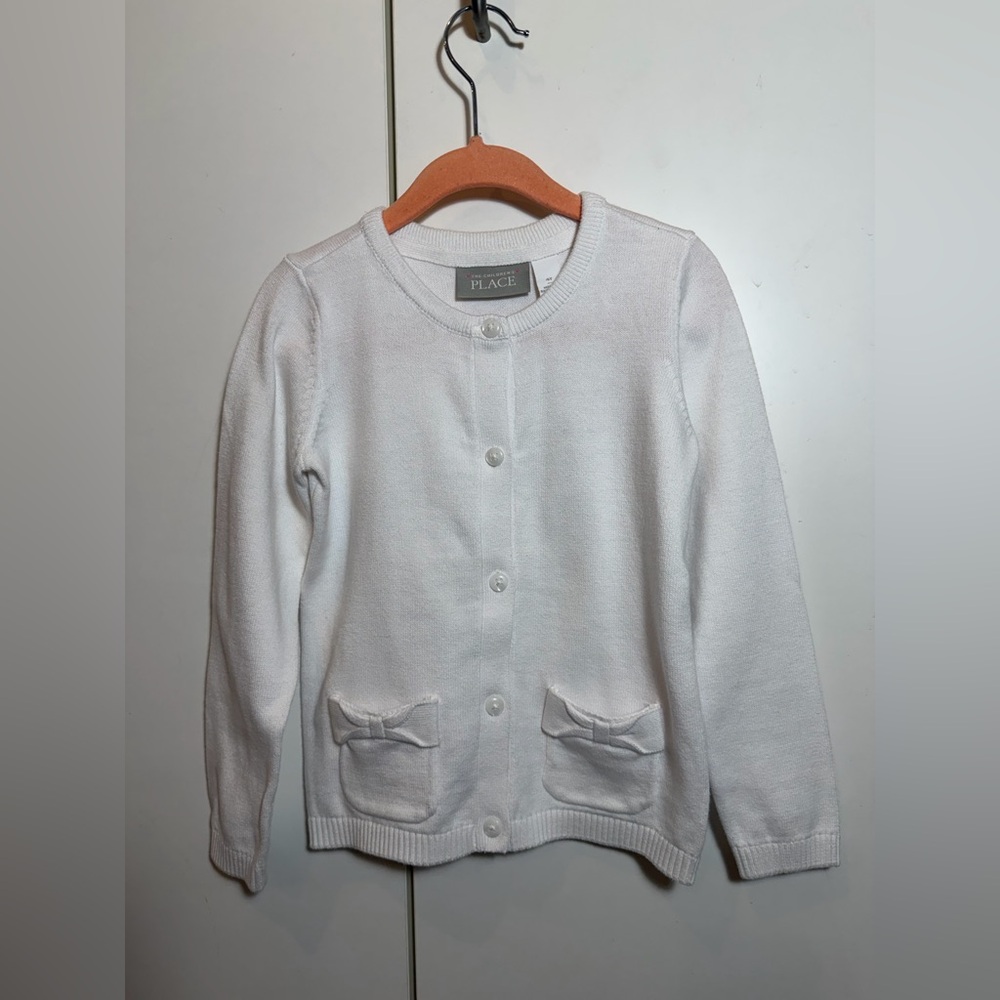 NWT Easter Sweater Children's Place White Button-Up Cardigan Brand NEW 4t